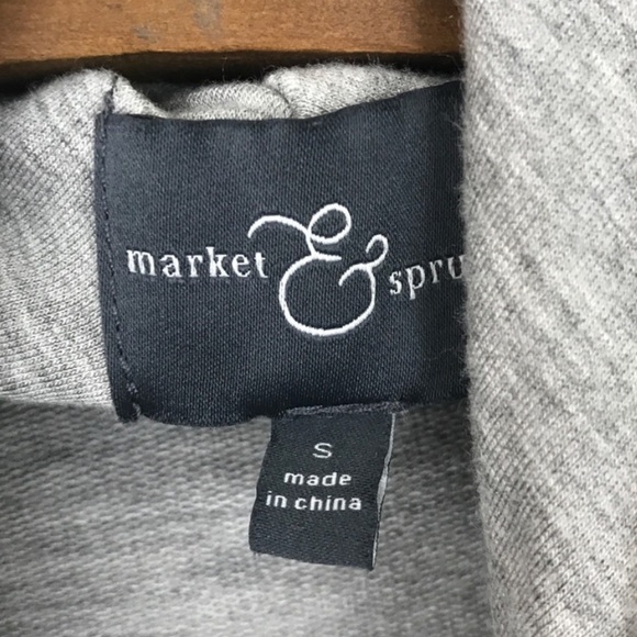 🩶5/$30 Stitchfix Market & Spruce Gray Asymmetrical Zip Cardigan Size Small - Picture 5 of 6